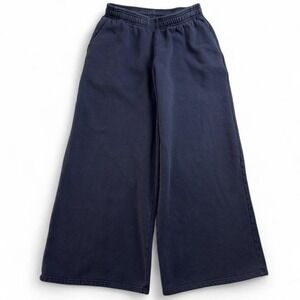 Garage navy wide leg sweatpants fleece lined P/S minimalist cozy lounge